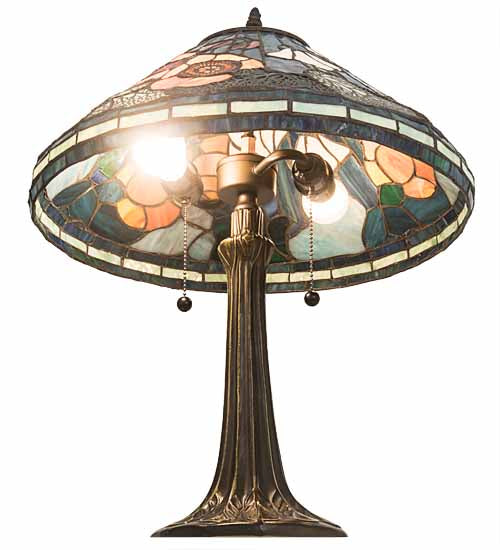 21.5"H Tiffany Poppy Cone Table Lamp