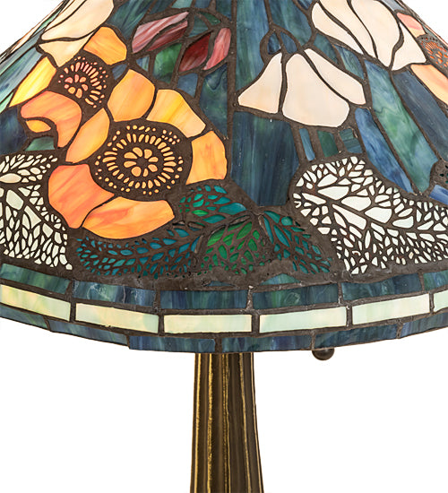 21.5"H Tiffany Poppy Cone Table Lamp