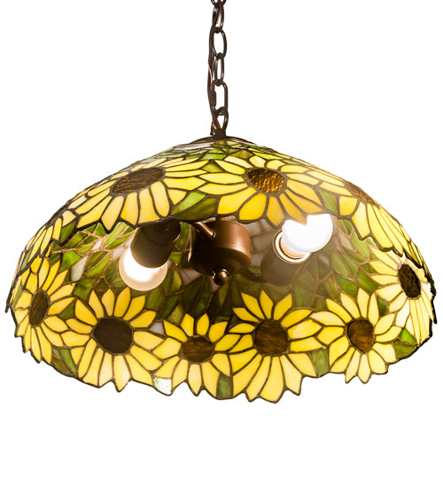 16" Wide Wild Sunflower Pendant