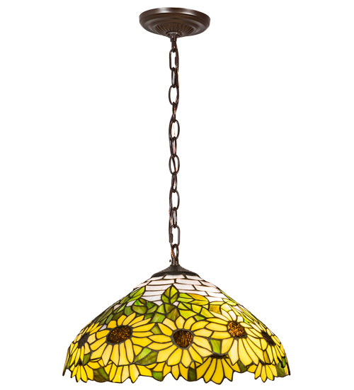 16" Wide Wild Sunflower Pendant