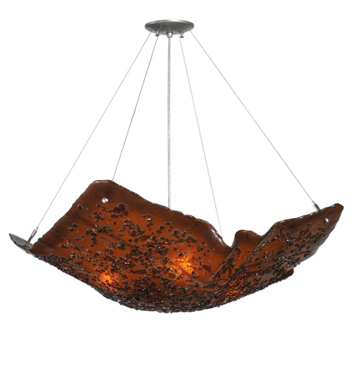 36"W Metro Fusion Cobblestone Glass Inverted Pendant