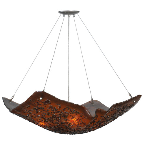 36"W Metro Fusion Cobblestone Glass Inverted Pendant