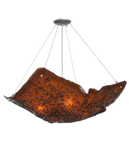 36"W Metro Fusion Cobblestone Glass Inverted Pendant