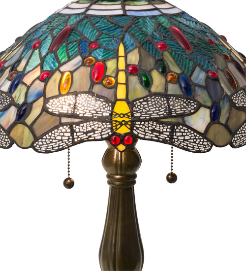 22"H Tiffany Hanginghead Dragonfly Table Lamp