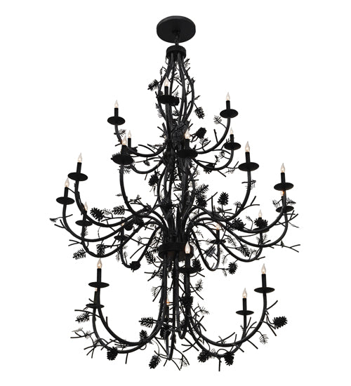 60"W Pinecone 24 Lt Chandelier