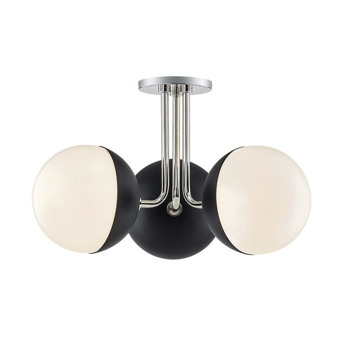 Renee Semi Flush - Polished Nickel/Dusk Black