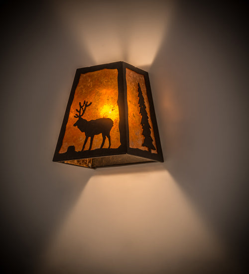 8" Wide Lone Stag Wall Sconce