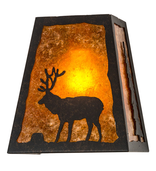 8" Wide Lone Stag Wall Sconce