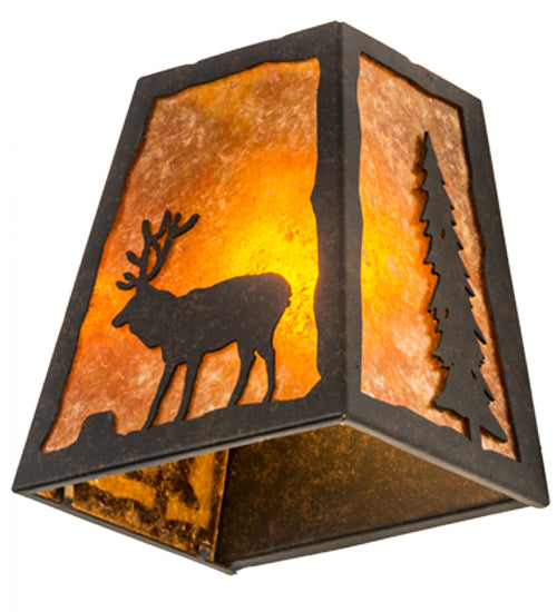 8" Wide Lone Stag Wall Sconce