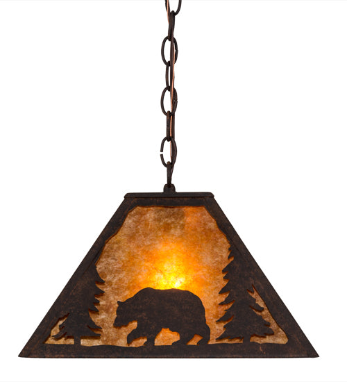 14"Sq Lone Bear Pendant