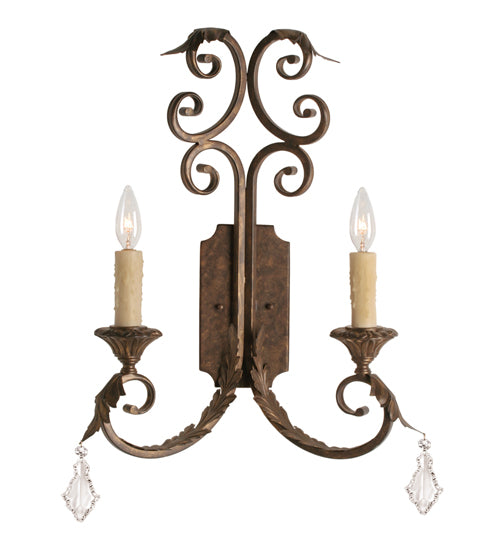 16" Wide Serratina 2 Light Wall Sconce