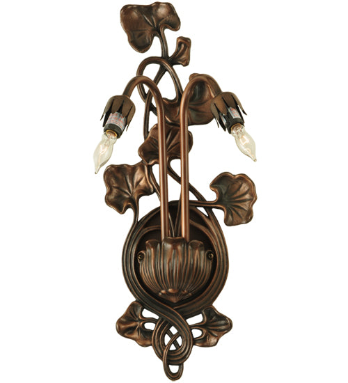 7"W Pond Lily 2 Lt Wall Sconce Hardware