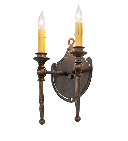 8" Wide Malta Crest Wall Sconce