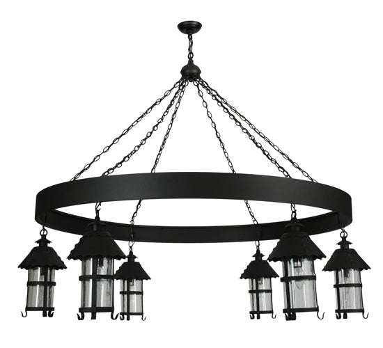 66"W Rutland 6 Lantern Chandelier