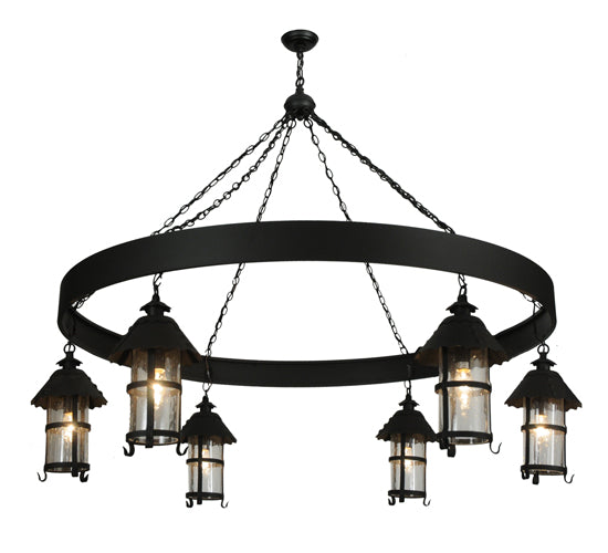 66"W Rutland 6 Lantern Chandelier