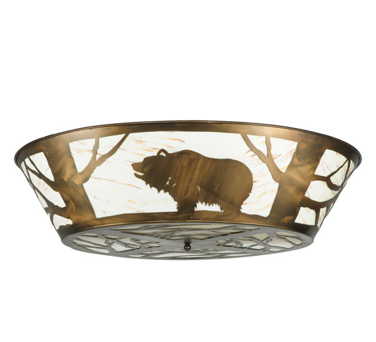 47" Wide Grizzly Bear On The Loose LED Flushmount