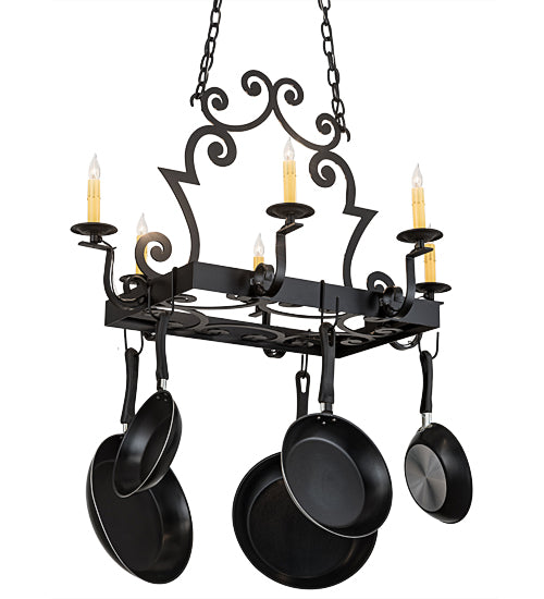 35" Long Elara 6 Light Pot Rack