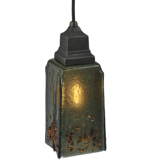 4"Sq Metro Fusion Distressed Draped Mini Pendant