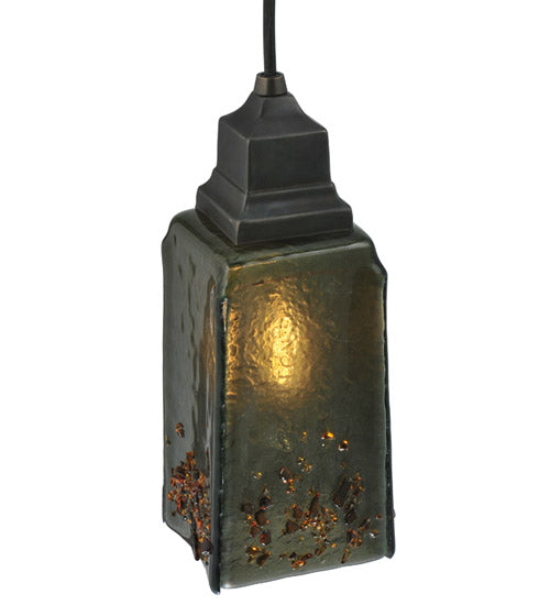 4"Sq Metro Fusion Distressed Draped Mini Pendant