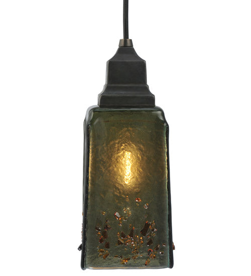 4"Sq Metro Fusion Distressed Draped Mini Pendant