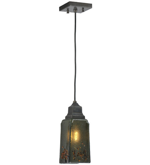 4"Sq Metro Fusion Distressed Draped Mini Pendant