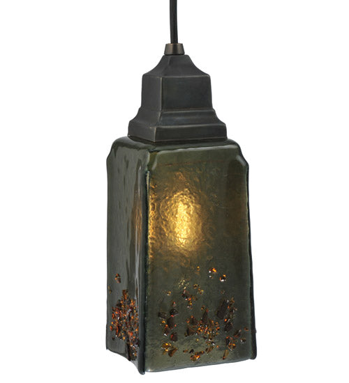 4"Sq Metro Fusion Distressed Draped Mini Pendant