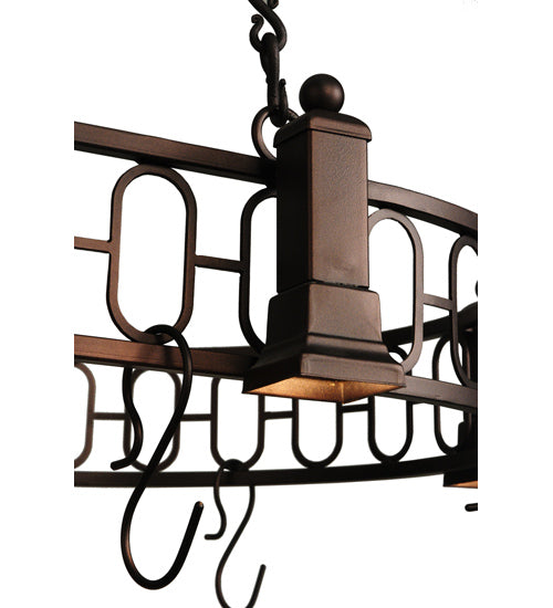 43" Long Revival Deco 6 Light Pot Rack