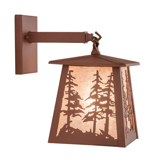 7" Wide Stillwater Tall Pines Hanging Wall Sconce