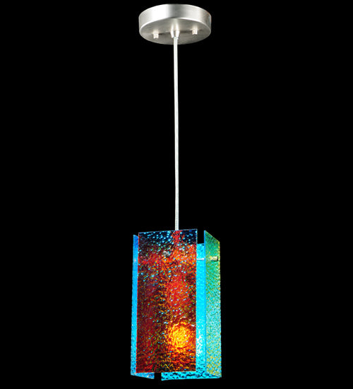 7"W Metro Fusion Fire And Ice Granite Quadrato Mini Pendant