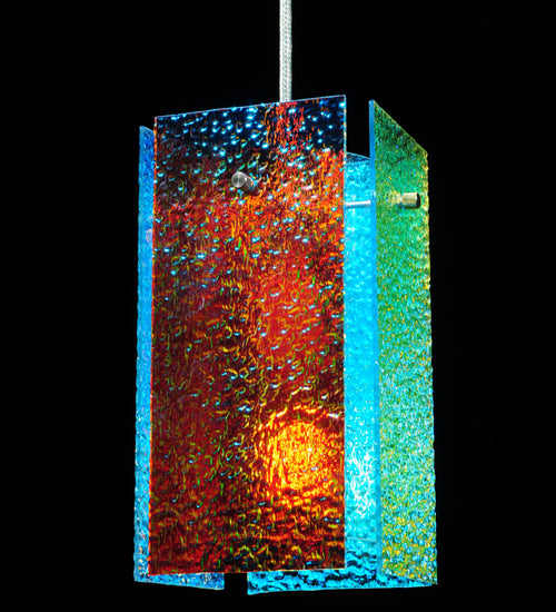 7"W Metro Fusion Fire And Ice Granite Quadrato Mini Pendant