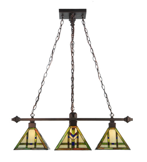 36" Square Prairie Wheat 4 Light Chandelier