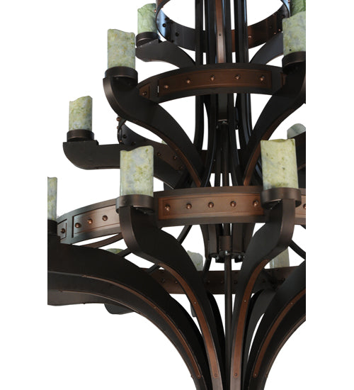 63" Wide Castilla Jadestone 21 Light Three Tier Chandelier