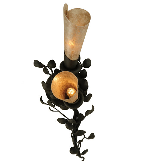 6"W Vinca Vine 2 Lt Wall Sconce