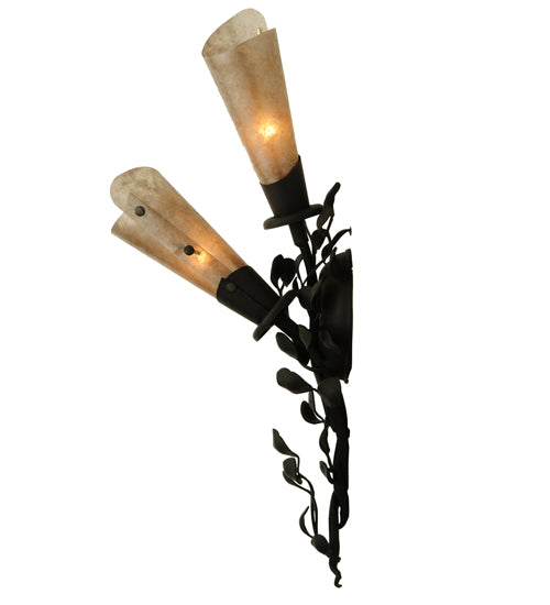 6"W Vinca Vine 2 Lt Wall Sconce