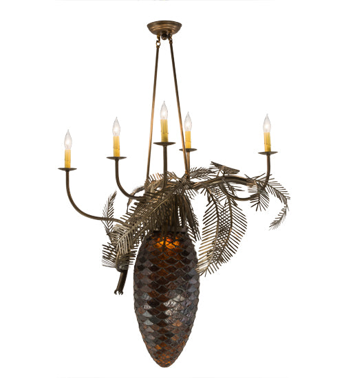 29.5"W Pinecone 5 Arm Chandelier