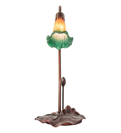 16" High Amber/Green Pond Lily Accent Lamp