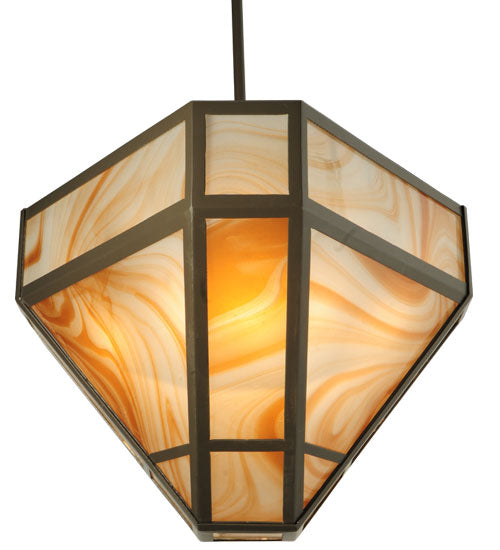 36.5"L Geometric Cognac Swirl Oblong Inverted Pendant