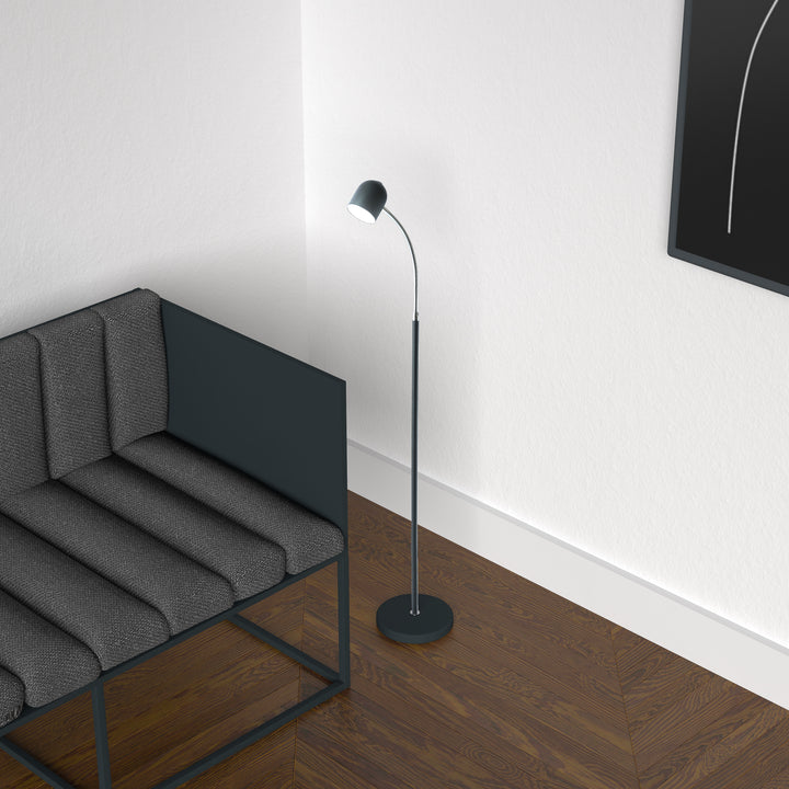 Dainolite 5 Watt LED Floor Lamp, Satin Black Finish