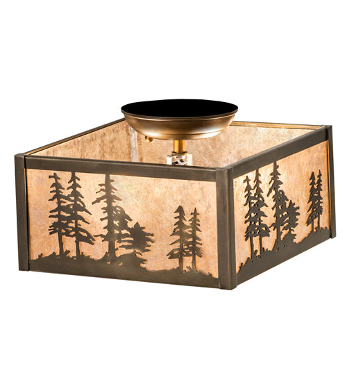 10" Square Tall Pines Flushmount