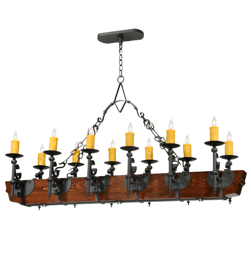 60"L Tudor LED 12 Lt Chandelier