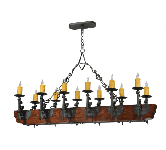 60"L Tudor LED 12 Lt Chandelier