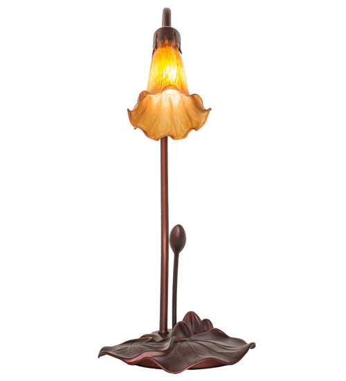 16" High Amber Tiffany Pond Lily Accent Lamp