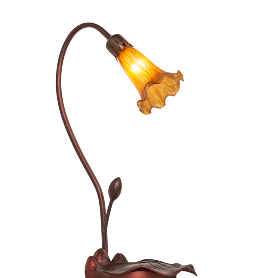 16" High Amber Tiffany Pond Lily Accent Lamp