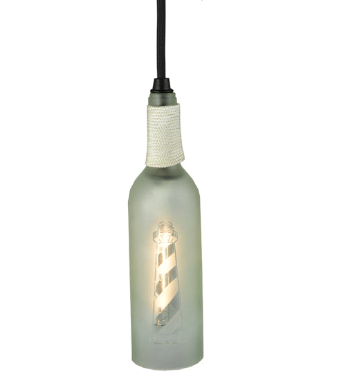 3"W Coastal Collection Lighthouse Wine Bottle Mini Pendant