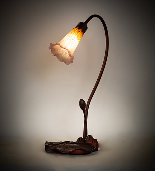 16" High Amber/Purple Pond Lily Accent Lamp