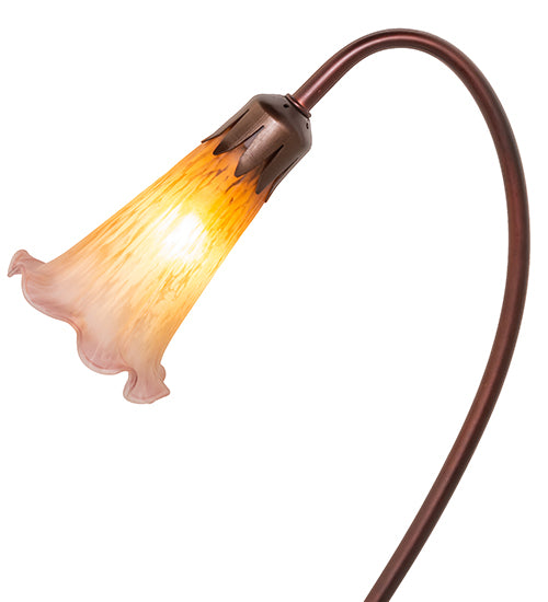 16" High Amber/Purple Pond Lily Accent Lamp