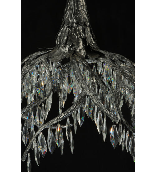 38" Long Winter At Stillwater Crystal Chandelier