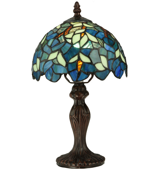 14"H Nightfall Wisteria Mini Lamp