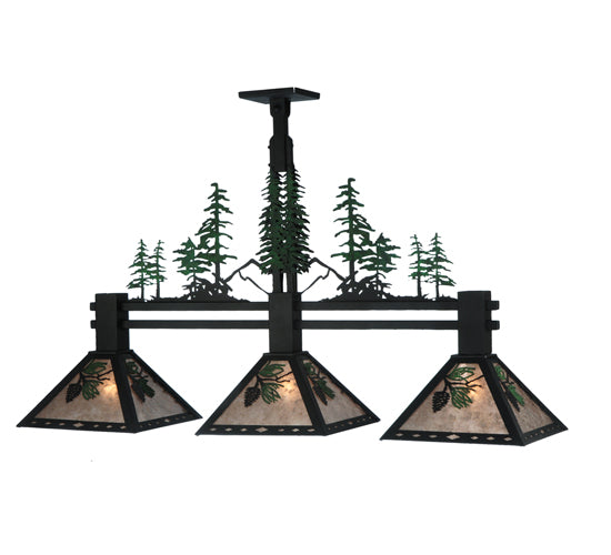 45"L Winter Pine Tall Pines 3 Lt Island Pendant