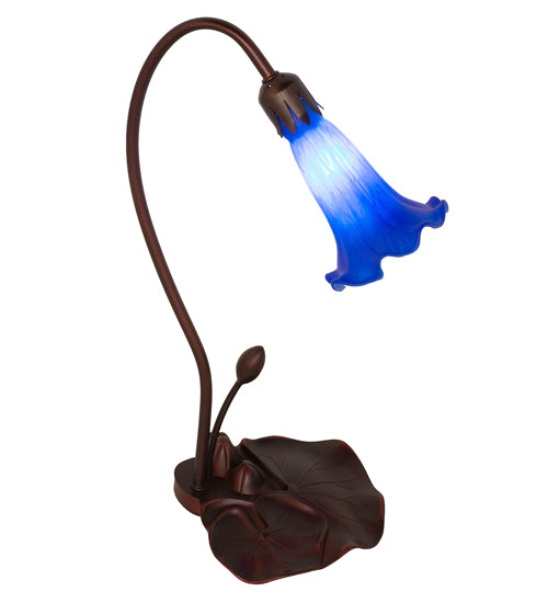 16" High Blue Tiffany Pond Lily Accent Lamp